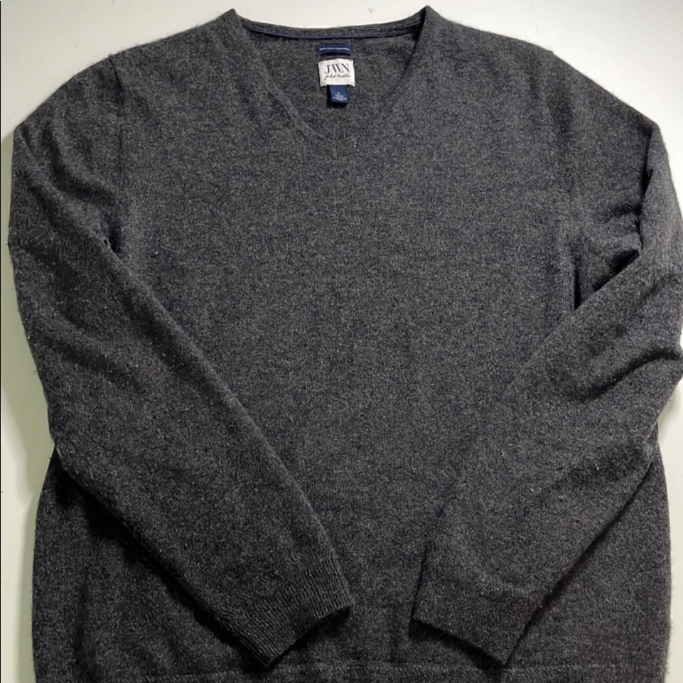 Jw Nordstrom 100 Italian Cashmere Grey V-Neck Sweater